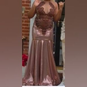 Elegant Embellished Rose Gold Dress